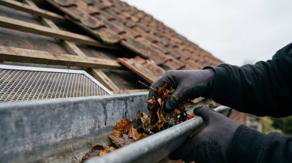 Dachrinnenreinigung als Teil der Wartungskosten – turnusmäßige Dachwartung