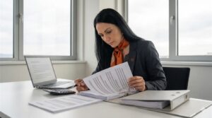 Hausverwalterin prüft, ob die Dachwartung umlagefähig ist